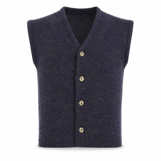 TruTex Boys Blue V-Neck Acrylic Vest Jumper One Size Button