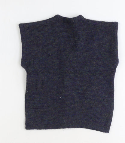 TruTex Boys Blue V-Neck Acrylic Vest Jumper One Size Button