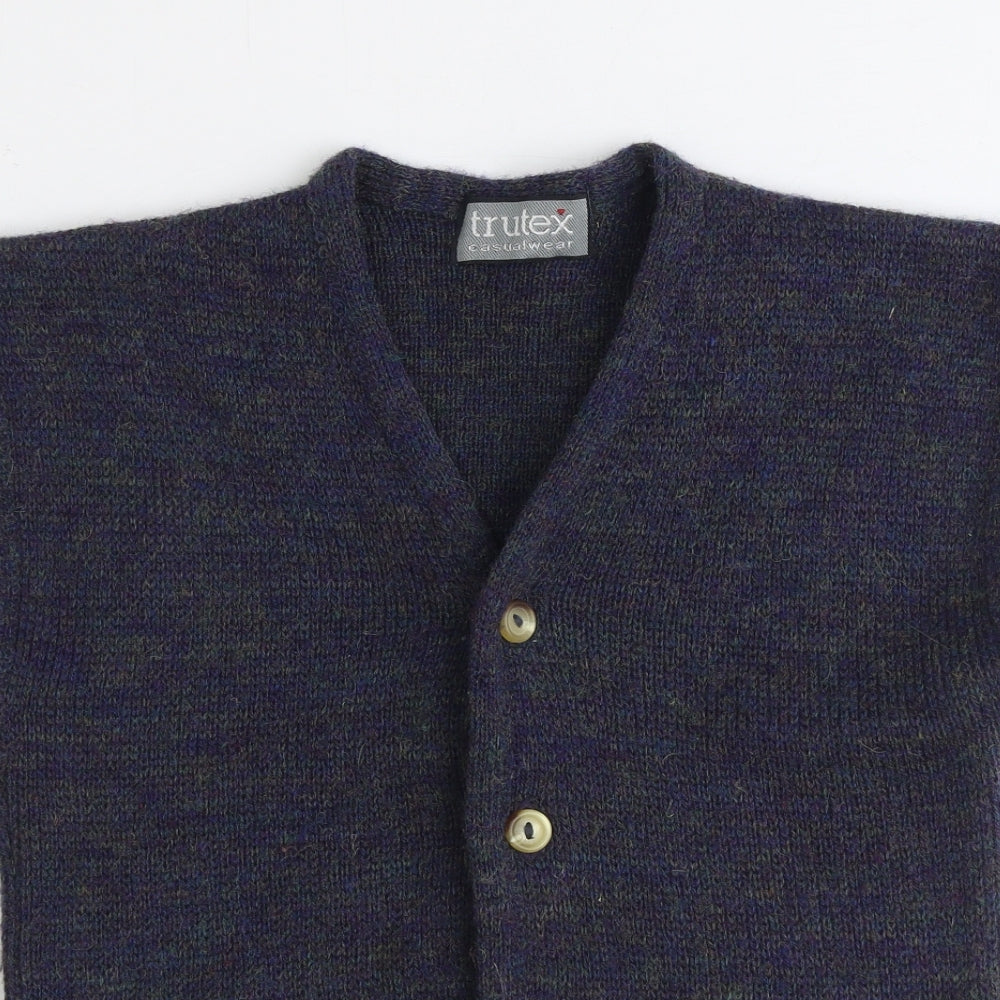 TruTex Boys Blue V-Neck Acrylic Vest Jumper One Size Button