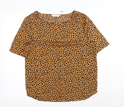 Womens UK Size 6 Marks and Spencer Brown Basic T-Shirt