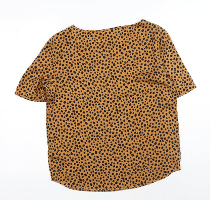 Womens UK Size 6 Marks and Spencer Brown Basic T-Shirt