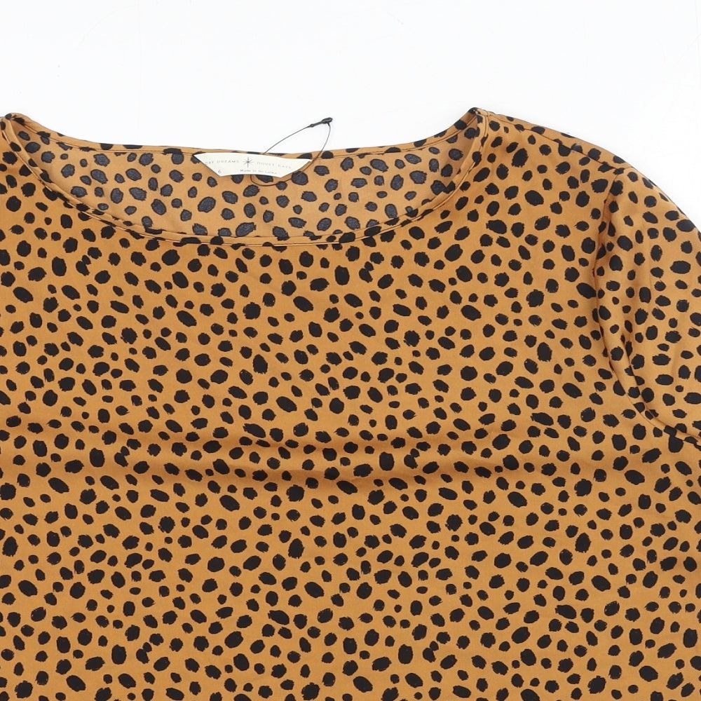 Womens UK Size 6 Marks and Spencer Brown Basic T-Shirt