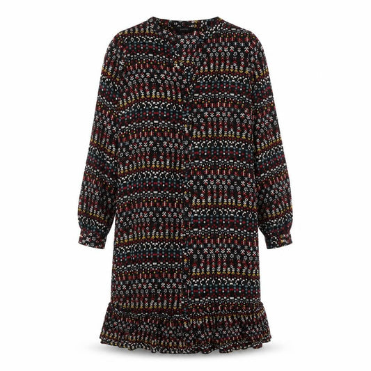 papaya Womens Multicoloured Geometric Polyester Mermaid Size 10 V-Neck Button