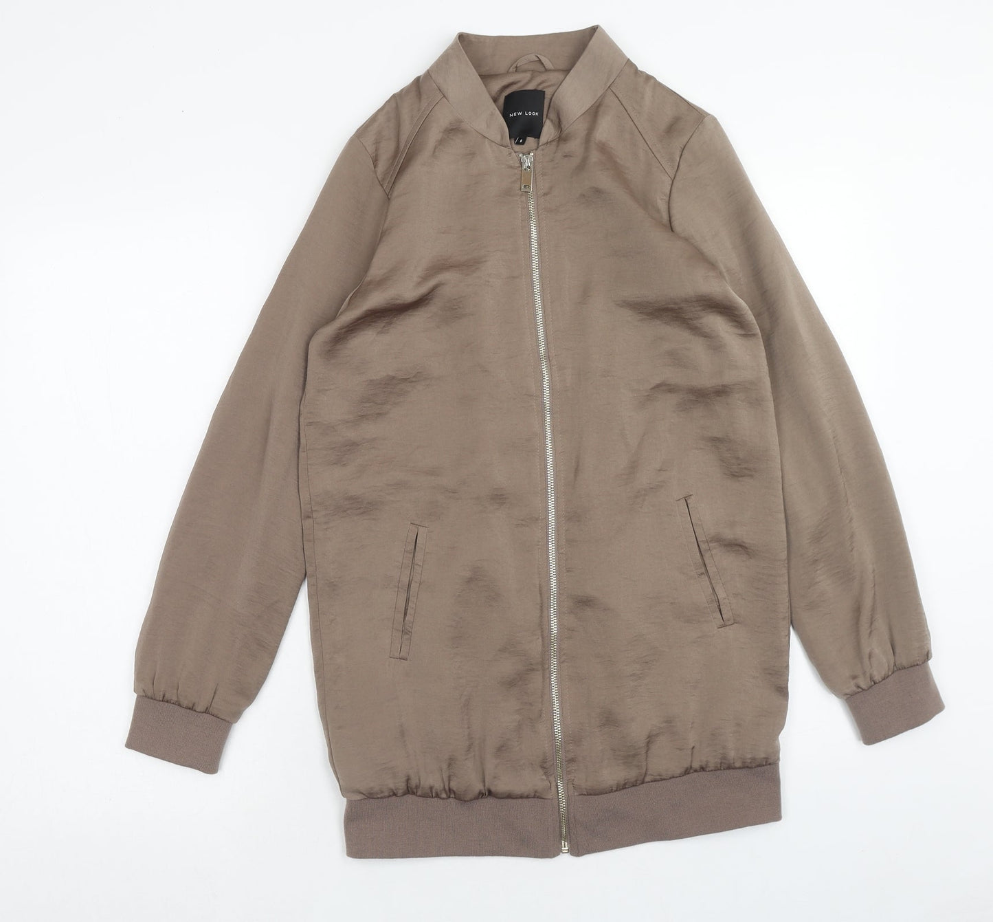 Womens UK Size 8 New Look Brown Bomber Jacket