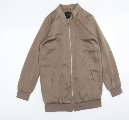 Womens UK Size 8 New Look Brown Bomber Jacket