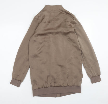 Womens UK Size 8 New Look Brown Bomber Jacket