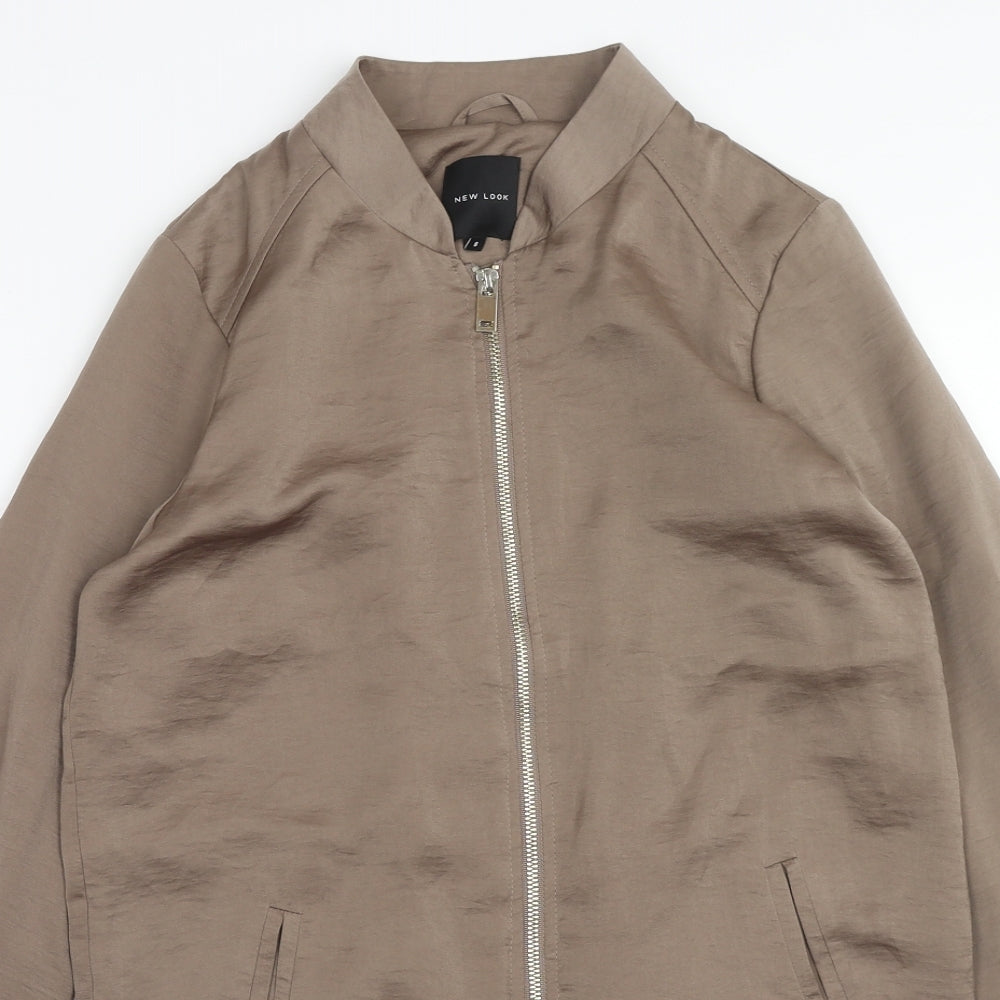 Womens UK Size 8 New Look Brown Bomber Jacket