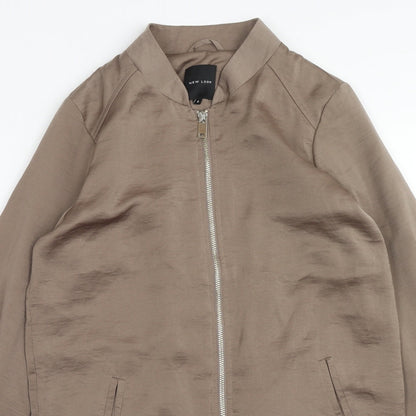 Womens UK Size 8 New Look Brown Bomber Jacket