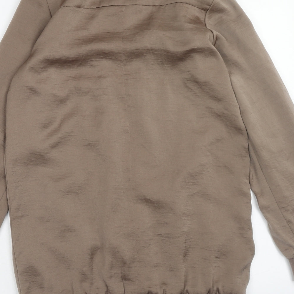 Womens UK Size 8 New Look Brown Bomber Jacket