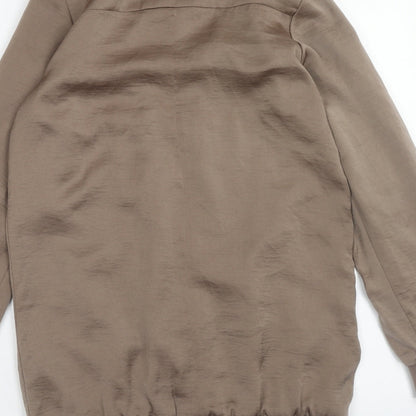 Womens UK Size 8 New Look Brown Bomber Jacket