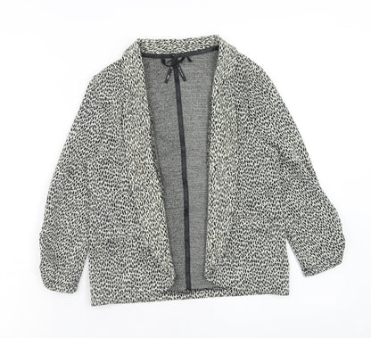 NEXT Girls Brown Geometric Overcoat Coatigan Size 7 Years Pullover