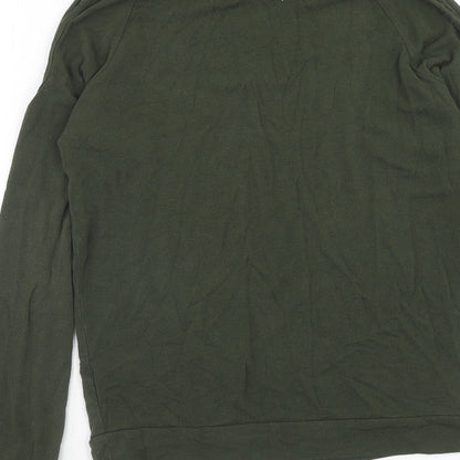 Select Womens Green Viscose Pullover Sweatshirt Size 6 Pullover - Cold Shoulder