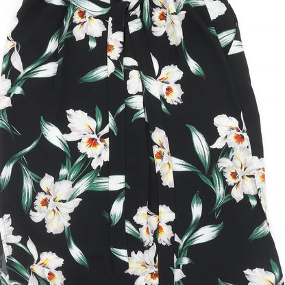 Dorothy Perkins Womens Black Floral Polyester Straight & Pencil Skirt Size 6