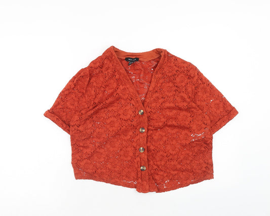 Womens UK Size 12 NEXT Orange Basic Blouse