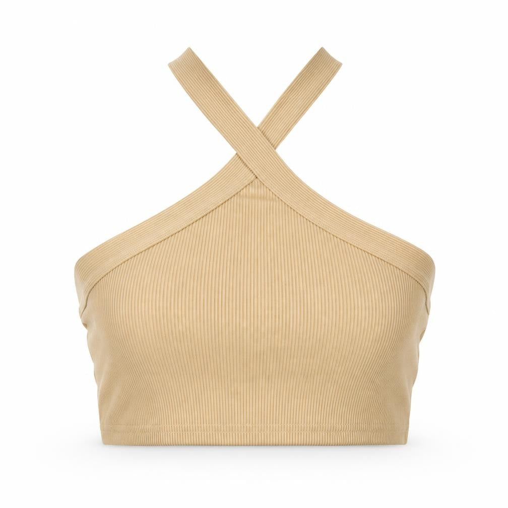 Womens UK Size M SheIn Beige Cropped Tank
