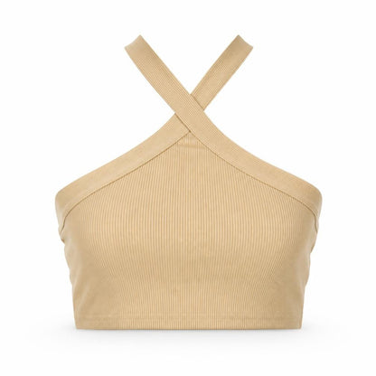 Womens UK Size M SheIn Beige Cropped Tank