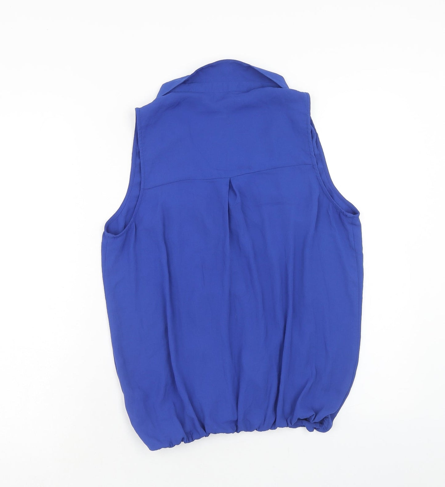 FOREVER 21 Womens Blue Polyester Basic Tank Size M Collared - Knot Front