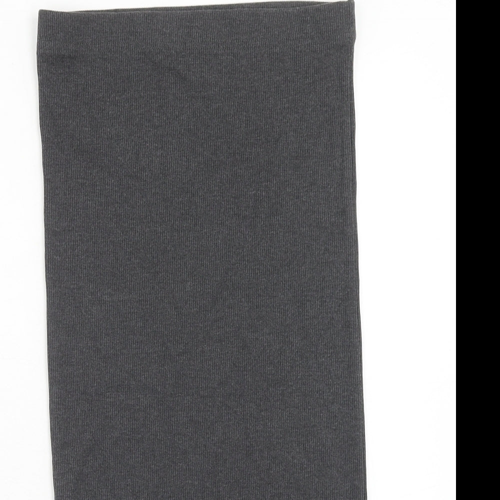 House Womens Grey Cotton Straight & Pencil Skirt Size M