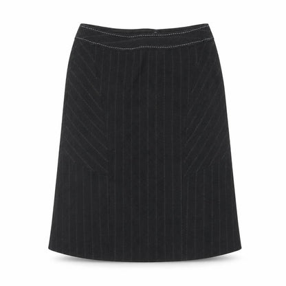 Oli Womens Black Striped Polyester A-Line Skirt Size 12 Zip