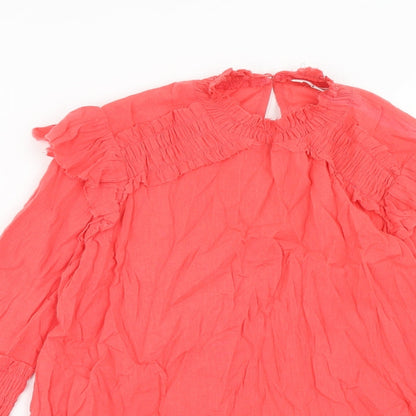 Womens UK Size 8 River Island Pink Basic Blouse