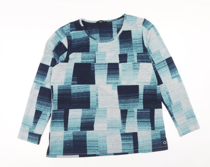 Womens UK Size M Viz a Viz Blue Basic Blouse