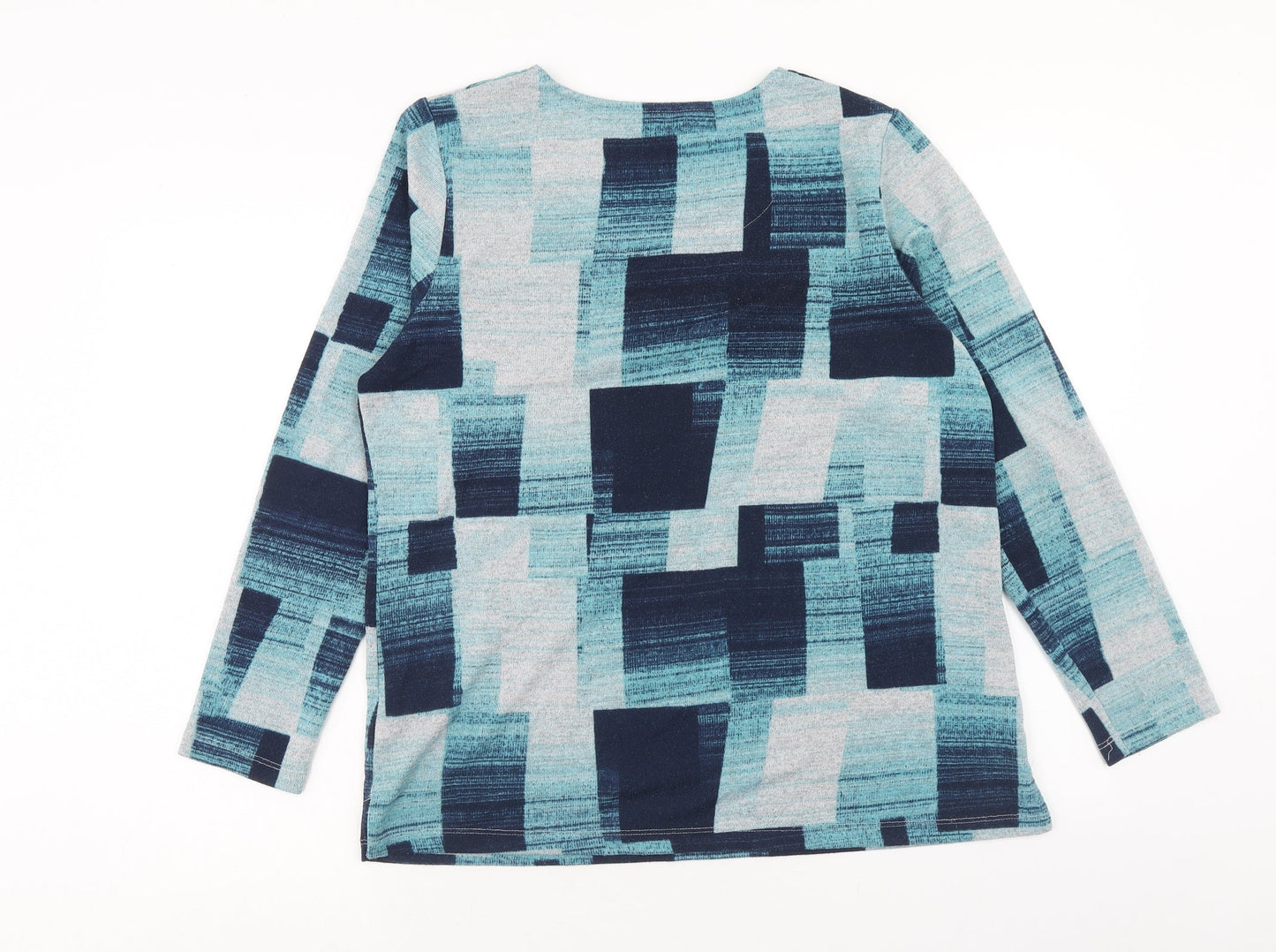 Womens UK Size M Viz a Viz Blue Basic Blouse