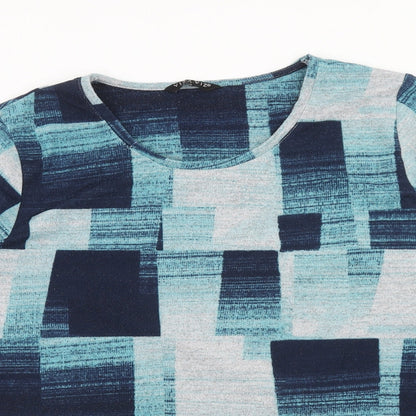 Womens UK Size M Viz a Viz Blue Basic Blouse