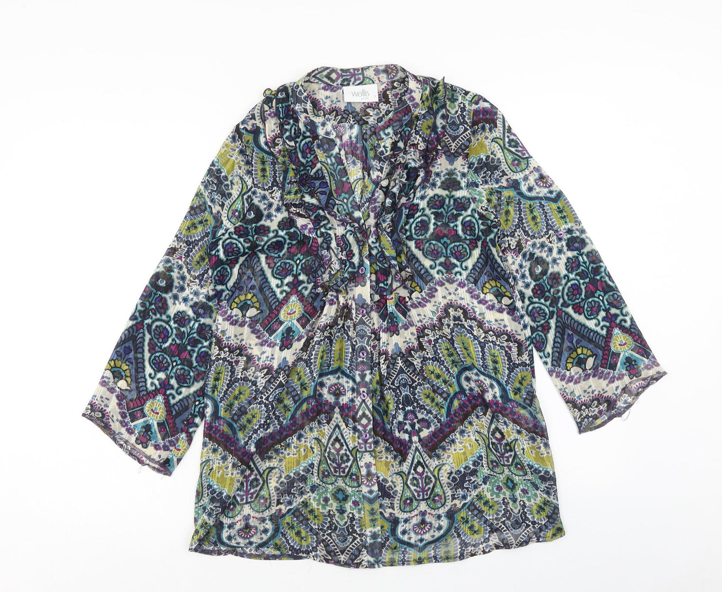 Womens UK Size S Wallis Multicoloured Basic Blouse