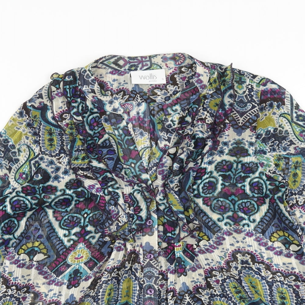 Womens UK Size S Wallis Multicoloured Basic Blouse