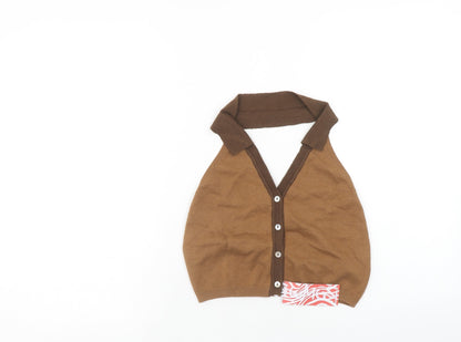 Womens UK Size M ROMWE Brown Cropped Tank