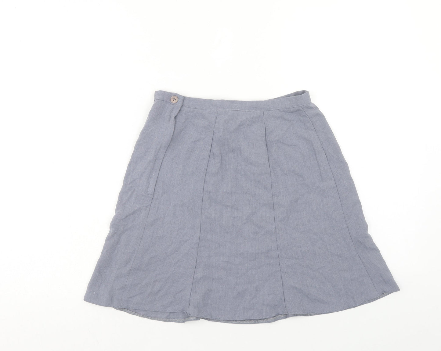 Helium Womens Blue Polyester A-Line Skirt Size 12 Button