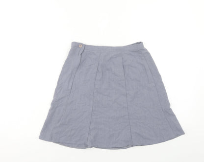 Helium Womens Blue Polyester A-Line Skirt Size 12 Button