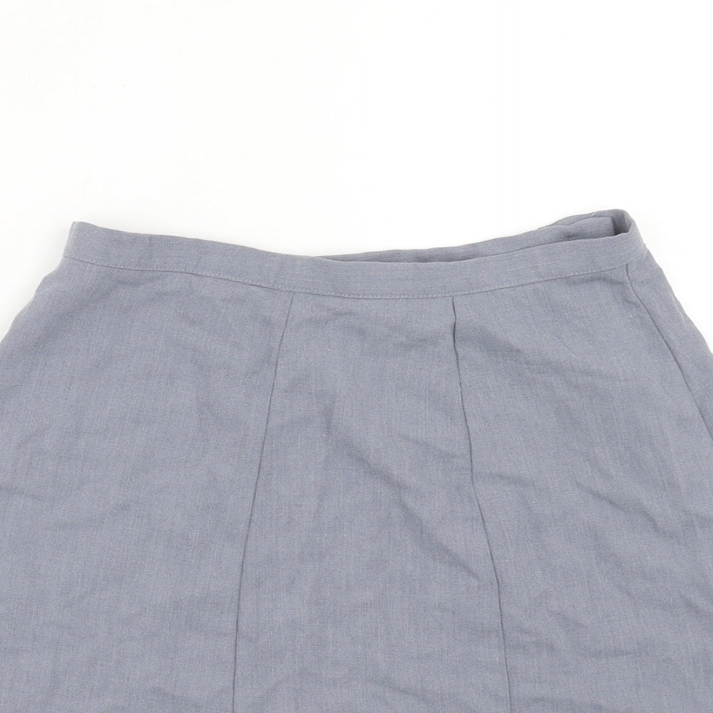 Helium Womens Blue Polyester A-Line Skirt Size 12 Button