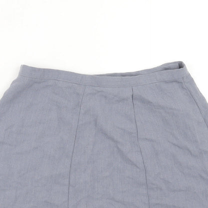Helium Womens Blue Polyester A-Line Skirt Size 12 Button