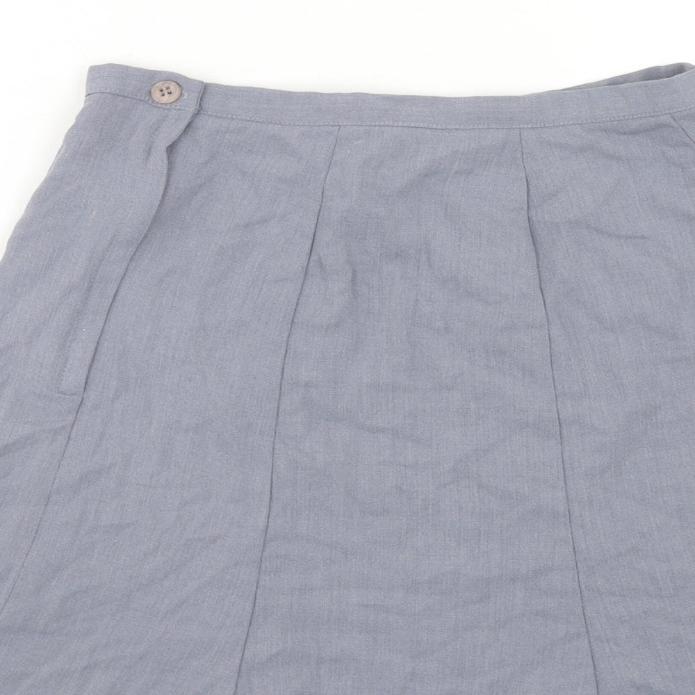 Helium Womens Blue Polyester A-Line Skirt Size 12 Button