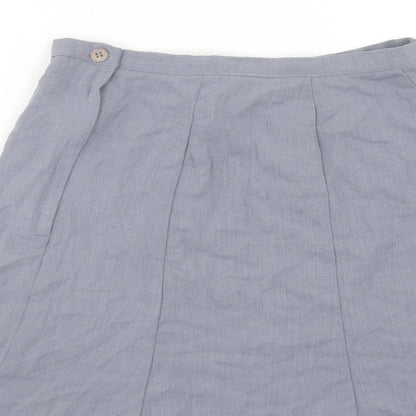Helium Womens Blue Polyester A-Line Skirt Size 12 Button