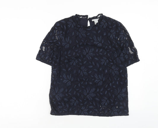 Womens UK Size S H&M Blue Basic Blouse