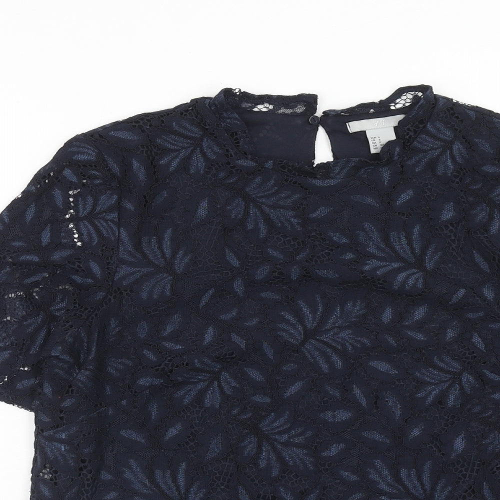 Womens UK Size S H&M Blue Basic Blouse