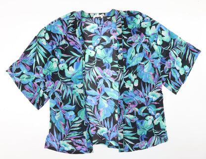 Womens UK Size XL Papaya Blue Kimono Blouse