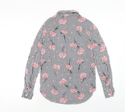 Womens UK Size 6 Warehouse Black Basic Button-Up