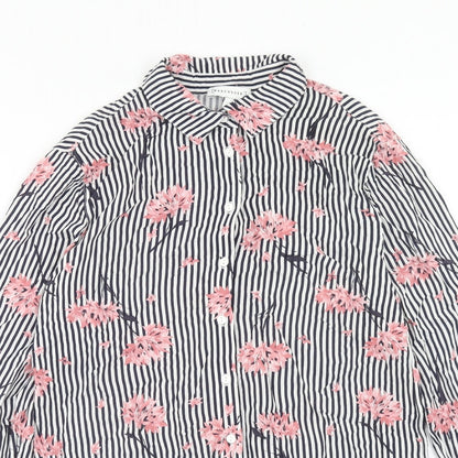 Womens UK Size 6 Warehouse Black Basic Button-Up