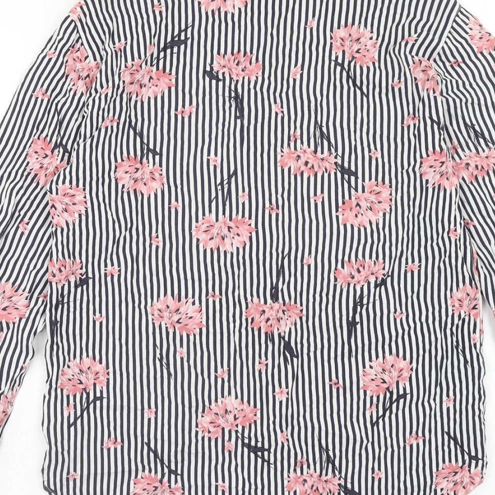 Womens UK Size 6 Warehouse Black Basic Button-Up