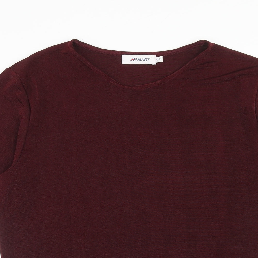 Womens UK Size 16 Damart Red Basic T-Shirt