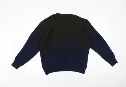 British Jumper Company Mens Blue Round Neck Acrylic Pullover Jumper Size L Long Sleeve