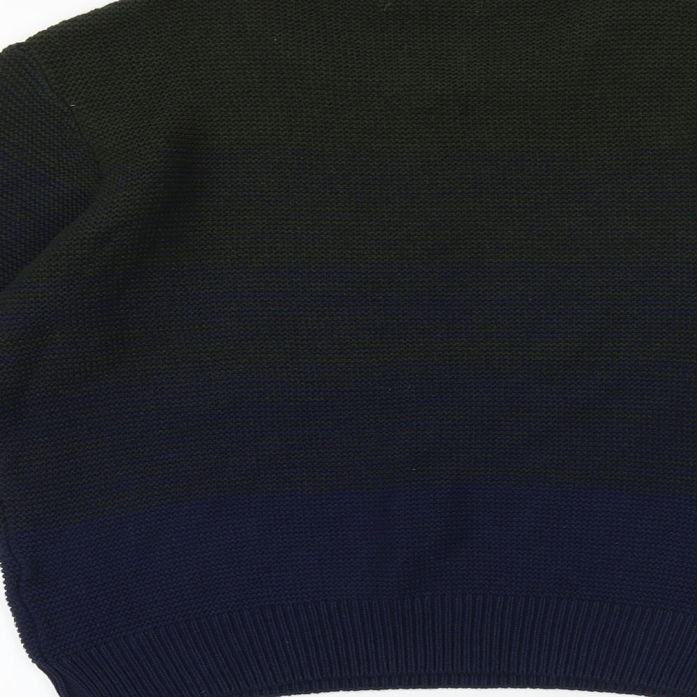 British Jumper Company Mens Blue Round Neck Acrylic Pullover Jumper Size L Long Sleeve
