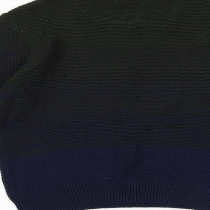 British Jumper Company Mens Blue Round Neck Acrylic Pullover Jumper Size L Long Sleeve