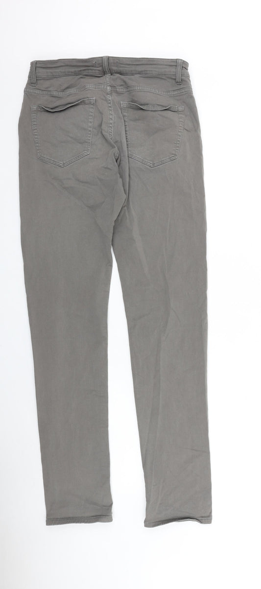 Uniqlo Womens Grey Cotton Straight Jeans Size 28 in L31 in Regular Zip