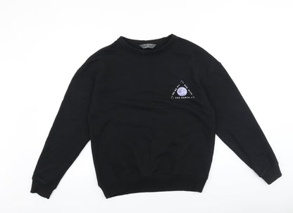 Primark Womens Black Cotton Pullover Sweatshirt Size 2XS Pullover - We're All One with the Earth