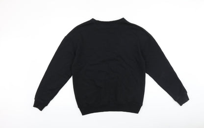 Primark Womens Black Cotton Pullover Sweatshirt Size 2XS Pullover - We're All One with the Earth