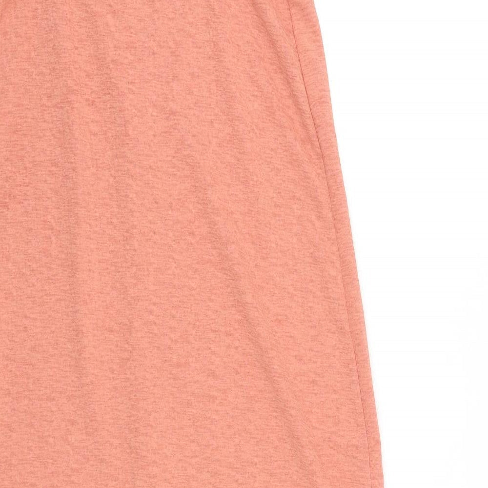 Zara Womens Pink Polyester Tank Dress Size M Square Neck Button